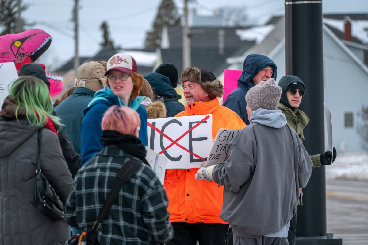 The Grinnell community protested against ICE and Trump on Jan. 24.