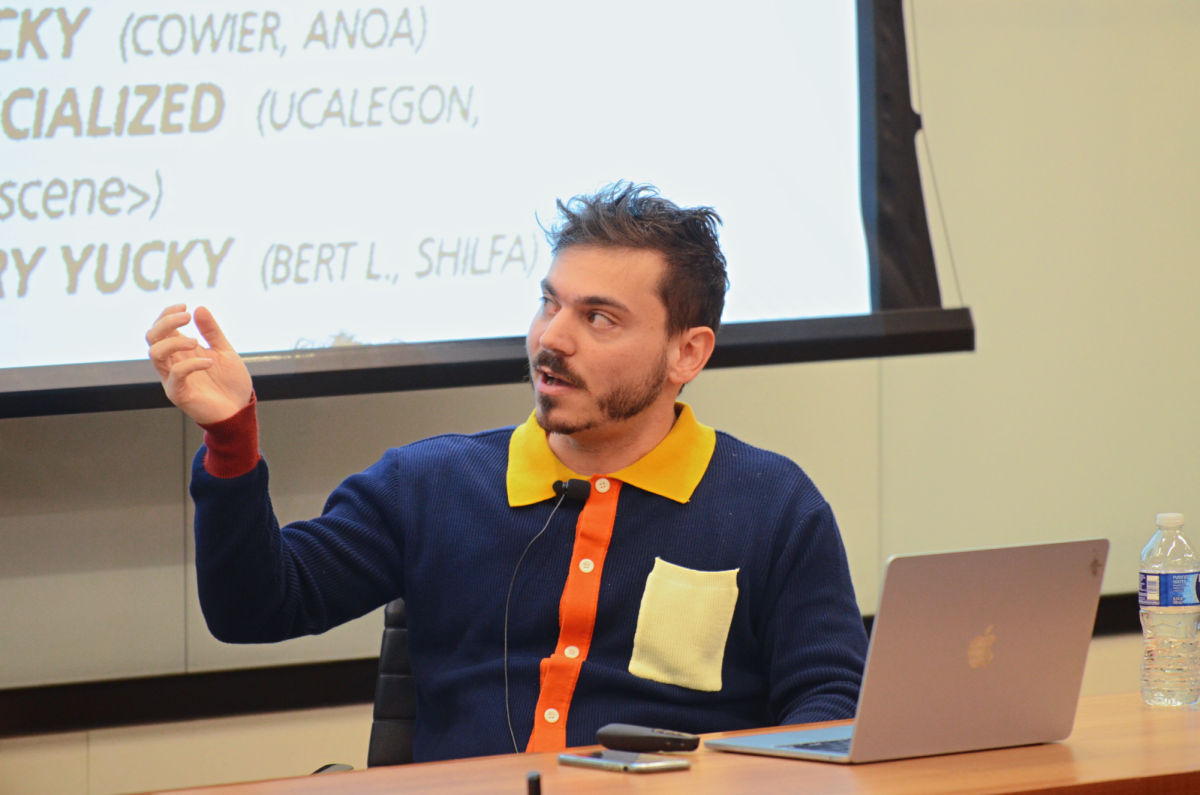 Natan Last spoke about the literary,  technological and political history of the crossword at a talk on Tuesday, Feb. 3.